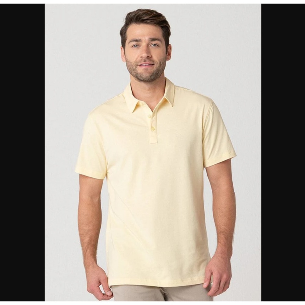 Swet Tailor NEW NWT Mens Plus 5XL Light Yellow All In Polo Shirt Golf Athletic‎